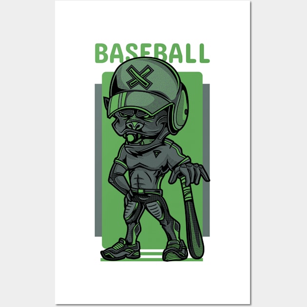 Baseball Player Wall Art by Araf Color